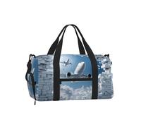 Mexpekil Sac de sport avec compartiment à chaussures étanche Grand sac fourre-tout de voyage, Mur de rupture d'avion, One Size, Classique