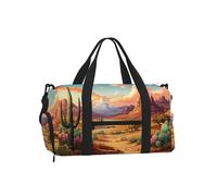 Mexpekil Sac de sport avec compartiment à chaussures étanche Grand sac fourre-tout de voyage, Paysage du désert de cactus, One Size, Classique