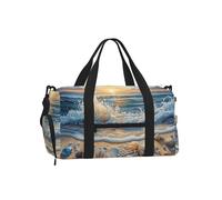Mexpekil Sac de sport avec compartiment à chaussures étanche Grand sac fourre-tout de voyage, Pearl Shell Beach, One Size, Classique