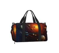 Mexpekil Sac de sport avec compartiment à chaussures étanche Grand sac fourre-tout de voyage, Système solaire spatial, One Size, Classique