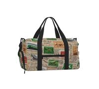 Mexpekil Sac de sport avec compartiment à chaussures étanche Grand sac fourre-tout de voyage, Timbres d'affranchissement, One Size, Classique