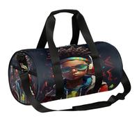 Mexpekil Sac de sport avec compartiment à chaussures, étanche, pour petit garçon, écoutant de la musique, avec écouteurs, sac à dos de voyage pour fitness, gym, week-end, Petit garçon écoutant de la