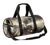 Mexpekil Sac de sport avec compartiment à chaussures, étanche, train à vapeur venant d'une distance, sac à dos de voyage pour fitness, gym, week-end, Train à vapeur venant d'une distance