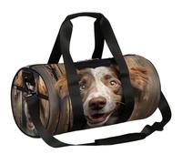 Mexpekil Sac de sport avec compartiment à chaussures, imperméable et beau chien portant des lunettes de soleil dans un bouquet de tournesol, sac à dos de voyage pour fitness, gym, week-end, Beau chien