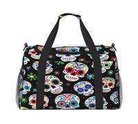 Mexpekil Sac de sport coloré Mexique Sugar Skull Sac de voyage pour homme et femme, multicolore, 19.7x10.2x13 in, Sac de voyage