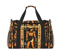 Mexpekil Sac de sport de voyage égyptien, hiéroglyphes égyptiens, sac de voyage, sac fourre-tout pour homme et femme, multicolore, 19.7x10.2x13 in, Sac de voyage