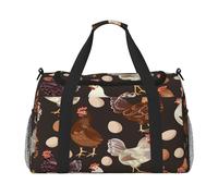 Mexpekil Sac de sport de voyage en forme d'œuf de poule pour homme et femme, multicolore, 19.7x10.2x13 in, Sac de voyage