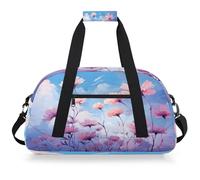 Mexpekil Sac de sport de voyage pour filles et garçons, sac à main étanche pour le sport, la danse, l'école, Peinture Fleur Sauvage Violet