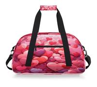 Mexpekil Sac de sport de voyage pour filles et garçons, sac à main étanche pour le sport, la danse, l'école, Amour rouge Saint-Valentin