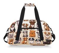 Mexpekil Sac de sport de voyage pour filles et garçons, sac à main étanche pour le sport, la danse, l'école, Chiens mignons