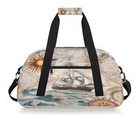 Mexpekil Sac de sport de voyage pour filles et garçons, sac à main étanche pour le sport, la danse, l'école, Boussole pour navires nautiques
