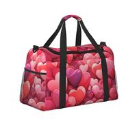 Mexpekil Sac de sport imperméable pour la Saint-Valentin, sac de sport, gym, danse, grand sac de week-end, sac fourre-tout de voyage pliable pour homme et femme, Amour rouge Saint-Valentin, Taille