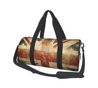 Mexpekil Sac de sport pliable - Sac de voyage imperméable pour femme et homme - Grand sac de week-end pour le sport et la danse, Drapeau britannique vintage, Taille unique