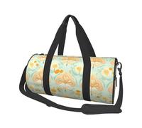 Mexpekil Sac de sport pliable - Sac de voyage imperméable pour femme et homme - Grand sac de week-end pour le sport et la danse, Vintage Orange Floral, Taille unique