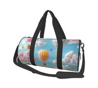Mexpekil Sac de sport pliable - Sac de voyage imperméable pour femme et homme - Grand sac de week-end pour le sport et la danse, Dessin animé montgolfière nuage, Taille unique