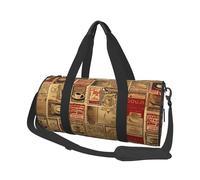 Mexpekil Sac de sport pliable - Sac de voyage imperméable pour femme et homme - Grand sac de week-end pour le sport et la danse, Café journal vintage, Taille unique