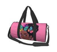 Mexpekil Sac de sport pliable - Sac de voyage imperméable pour femme et homme - Grand sac de week-end pour le sport et la danse, Femme Noire Avec Papillons, Taille unique