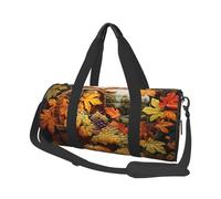 Mexpekil Sac de sport pliable - Sac de voyage imperméable pour femme et homme - Grand sac de week-end pour le sport et la danse, Récolte Citrouille Raisin, Taille unique
