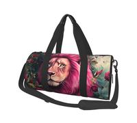 Mexpekil Sac de sport pliable - Sac de voyage imperméable pour femme et homme - Grand sac de week-end, Rose lion rose vif, Taille unique