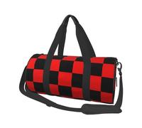 Mexpekil Sac de sport pliable - Sac de voyage - Sac de voyage étanche - Sac de sport - Sac de danse - Sac de week-end - Sac de nuit, Carreaux noirs et rouges, Taille unique