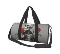 Mexpekil Sac de sport pliable - Sac de voyage - Sac de voyage étanche - Sac de sport - Sac de danse - Sac de week-end - Sac de nuit, Squelette cool tenant des roses, Taille unique
