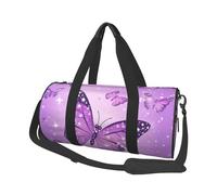 Mexpekil Sac de sport pliable - Sac de voyage - Sac de voyage étanche - Sac de sport - Sac de danse - Sac de week-end - Sac de nuit, Étoile papillons violets, Taille unique