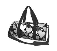 Mexpekil Sac de sport pliable - Sac de voyage - Sac de voyage étanche - Sac de sport - Sac de danse - Sac de week-end - Sac de nuit, Cœur d'art noir, Taille unique