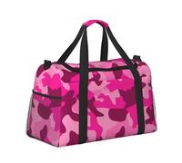 Mexpekil Sac de sport rose rouge camouflage sac à main imperméable pour sport, gym, danse, grand sac de week-end, sac fourre-tout de voyage pliable pour homme et femme, Camouflage rose rouge, Taille