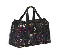 Mexpekil Sac de sport, sac de sport, de danse, grand sac de week-end, sac fourre-tout pliable, Plante sauvage brodée, Taille unique