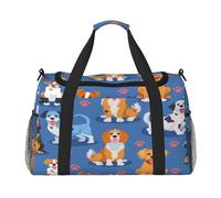 Mexpekil Sac de sport Virous Dog Puppy Paw Print Sac de voyage pour homme et femme, multicolore, 19.7x10.2x13 in, Sac de voyage