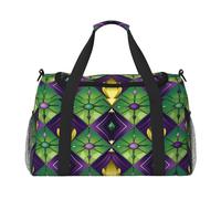 Mexpekil Sac de voyage à motif Mardi Gras vert et violet pour homme et femme - Sac de sport léger avec bandoulière, multicolore, Taille unique, Sac de voyage