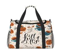 Mexpekil Sac de voyage amusant QUTE But First Coffee motif sac fourre-tout pour homme et femme - Sac de sport léger avec bandoulière, multicolore, Taille unique, Sac de voyage