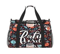 Mexpekil Sac de voyage amusant QUTE But First Coffee Sac fourre-tout pour homme et femme Sac de sport léger avec bandoulière, multicolore, Taille unique, Sac de voyage