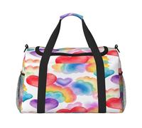 Mexpekil Sac de voyage coloré ombré, motif cœurs d'amour, sac fourre-tout pour homme et femme, sac de sport, sac de sport, sac de week-end, sac de nuit avec bandoulière, multicolore, Taille unique