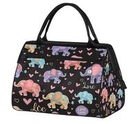 Mexpekil Sac de voyage imperméable pour la gym, le w nd, le w nd, grand sac fourre-tout pour femmes, hommes, enfants, Amour éléphant coloré