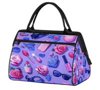 Mexpekil Sac de voyage imperméable pour la gym, le week-end, le week-end, grand sac fourre-tout pour femmes, hommes, enfants, Cartoon Cosmetics Rose
