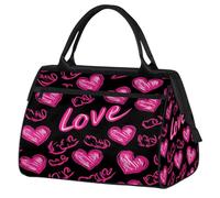 Mexpekil Sac de voyage imperméable pour la gym, le week-end, le week-end, grand sac fourre-tout pour femmes, hommes, enfants, Cœur d'amour Saint-Valentin