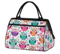 Mexpekil Sac de voyage imperméable pour la gym, le week-end, le week-end, grand sac fourre-tout pour femmes, hommes, enfants, Hiboux rose bleu