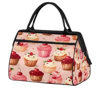 Mexpekil Sac de voyage imperméable pour la gym, le w nd, le w nd, grand sac fourre-tout pour femmes, hommes, enfants, Cupcake Cerise