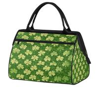 Mexpekil Sac de voyage imperméable pour la gym, le week-end, le week-end, grand sac fourre-tout pour femmes, hommes, enfants, Feuilles de trèfle vert