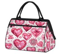 Mexpekil Sac de voyage imperméable pour la gym, le week-end, le week-end, grand sac fourre-tout pour femmes, hommes, enfants, Cœurs d'amour en diamant