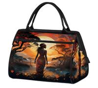 Mexpekil Sac de voyage imperméable pour la gym, le week-end, le week-end, grand sac fourre-tout pour femmes, hommes, enfants, Forêt de filles africaines