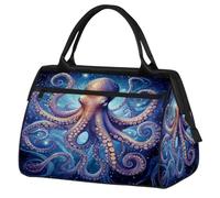 Mexpekil Sac de voyage imperméable pour la gym, le week-end, le week-end, grand sac fourre-tout pour femmes, hommes, enfants, Poulpe