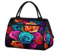 Mexpekil Sac de voyage imperméable pour la gym, le w nd, le w nd, grand sac fourre-tout pour femmes, hommes, enfants, Belle fleur rose bleue