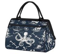 Mexpekil Sac de voyage imperméable pour la gym, le w nd, le w nd, grand sac fourre-tout pour femmes, hommes, enfants, Octopus Ocean Ship