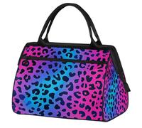 Mexpekil Sac de voyage imperméable pour la gym, le week-end, le week-end, grand sac fourre-tout pour femmes, hommes, enfants, Léopard Skin Neon