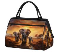 Mexpekil Sac de voyage imperméable pour la gym, le week-end, le week-end, grand sac fourre-tout pour femmes, hommes, enfants, Migration des éléphants