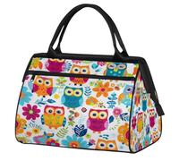 Mexpekil Sac de voyage imperméable pour la gym, le week-end, le week-end, grand sac fourre-tout pour femmes, hommes, enfants, Hiboux de couleur vive