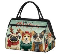 Mexpekil Sac de voyage imperméable pour la gym, le w nd, le w nd, grand sac fourre-tout pour femmes, hommes, enfants, Merry Christmas Cute Dogs