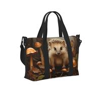 Mexpekil Sac de voyage imperméable pour le sport, la gym, le week-end, les voyages en avion, Champignon de la forêt hérisson, Taille unique